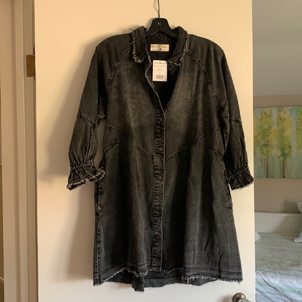 Free People denim dress,NWT very generous size small.